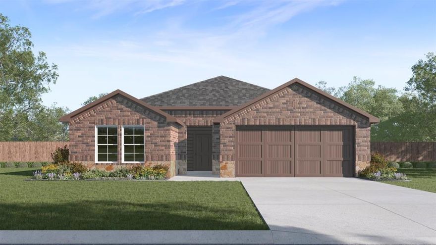 New! Spacious, open concept floor plan! Four bedrooms, two full baths, with large covered patio. Home includes, island kitchen, granite counters throughout, LED lighting, full sprinkler system, professionally engineered post tension foundation, and much more!
Come visit our D.R. Horton community located in the charming small town of Ennis also known as the Bluebonnet City. Located off I-45 approximately 35.4 miles from Downtown Dallas. The city of Ennis boosts the Big O Speedway, bluebonnet trails, area parks, Lake Bardwell, a drive-in movie theater, historic museums, and more! Stonewyck Farms features one-and two-story open-concept floorplans from 1,294 to 2,352 SF.  Stonewyck Farms offers something for everyone!