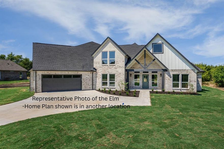 This beautiful 4-bedroom, 3-bathroom Elm floor plan is TO BE BUILT on a spacious 2-acre homesite, offering the perfect blend of country living and modern comfort. Photos shown are of a completed home at another location and may not reflect the exact finishes or layout of the future build. This thoughtfully designed floor plan features an open living area with vaulted ceilings, a cozy fireplace, and large windows to capture natural light. The kitchen opens to the living and dining areas, creating an inviting space for everyday living and entertaining. The primary suite includes a relaxing ensuite bathroom with a soaking tub and separate shower. A covered patio and expansive yard provide plenty of room to enjoy outdoor living. The builder maintains a working relationship with a lender who can assist buyers with a convenient one-time close construction-to-permanent loan, simplifying the building process. This property is currently bare land, giving you the opportunity to customize and make it your own.