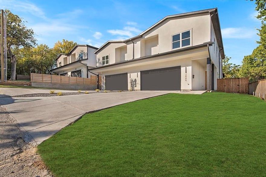 Welcome to this stunning new construction home located at the end of a quiet, private no-through street in the rapidly growing Trinity Groves neighborhood. This modern residence features 4 bedrooms, 5 bathrooms, and a functional open-concept layout designed for comfort and style.
The first floor offers a bright living area with a tiled fireplace, tall ceilings, and large windows. A flex bedroom downstairs serves perfectly as a guest suite or private office. The kitchen and dining spaces are ideal for both everyday living and entertaining. Along with a half bedroom downstairs for added convenience. 
Upstairs, you'll find three spacious bedrooms, each with its own en-suite bathroom. The primary suite boasts a large private terrace overlooking the backyard, a spa-like bathroom, and a walk-in closet. The upstairs laundry room includes built-in shelving and a folding table for convenience. A versatile upstairs landing creates an additional lounge, reading nook, or game area and includes a storage closet.
The backyard is oversized and pool-ready, with ample room for a 20x17 pool, outdoor kitchen, or lounge area — the perfect canvas to create your dream outdoor oasis.
Located just minutes from downtown Dallas, restaurants, and new development, this home offers modern design, convenience, and privacy in one of the city’s fastest-growing neighborhoods.

*Duplex can be sold together or individually as priced