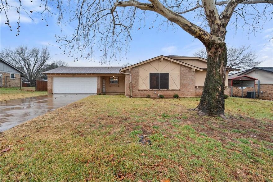 Welcome to 806 Ridgeway Rd in Joshua, TX—a well-maintained 3-bedroom, 2-bath home located in the Mountain Valley neighborhood, offering a thoughtful layout, inviting features, and comfortable everyday living. Designed with an open floor plan, the home creates a seamless flow between the living, dining, and kitchen areas, making the space both functional and welcoming. The living room serves as a central gathering area and features a wood-burning fireplace with a classic brick façade, adding warmth, character, and a cozy focal point. The kitchen is designed for efficiency and style, offering stainless steel appliances, a pantry for additional storage, and convenient access to the main living spaces—ideal for both daily use and entertaining. Just off the kitchen, the dedicated laundry room includes built-in counter space and cabinetry, providing added organization and workspace. The primary bedroom includes an ensuite bathroom for added privacy, while two additional bedrooms offer flexibility for a variety of needs. A second full bathroom is easily accessible from the secondary bedrooms and common areas. Outdoor space is a standout feature, with a large, fully fenced backyard offering room for recreation, gardening, or relaxing outdoors. A storage shed in the backyard provides additional space for tools, equipment, or seasonal items. An attached 2-car garage adds convenience and extra storage. Situated in the desirable Mountain Valley neighborhood of Joshua, TX, this home combines a practical floor plan with appealing features and generous outdoor space. Schedule your private showing today to experience everything 806 Ridgeway Rd has to offer!