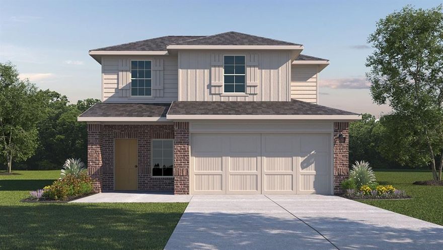 Complete and Move-in Ready!! D.R. Horton America's Builder is excited to serve as your home builder in this fabulous Springhill South master planned community in Boyd! The Florence plan Elevation-A, is a two-story home featuring 3 bedrooms, 2.5 baths, and 2 car-garage. The entry leads to a powder room before flowing through an open concept floor plan with the kitchen opening to the dining and family rooms. The gourmet kitchen includes granite counter tops and stainless-steel appliances with gas cooking range.  An oversize utility room is located off the kitchen.  The downstairs main bedroom features an attractive en-suite with a grand walk-in closet and plenty of storage space. The second story features a versatile upstairs game room, secondary bedrooms, and second full bathroom. The rear covered patio located off the family room is built standard.  Additional features include tankless water heater; Luxury vinyl flooring in entry, halls and all wet areas; plush carpeting in living room and all bedrooms; cultured marble bathroom countertops; and full yard sod, landscaping and irrigation. The Florence includes the AMERICA'S SMART HOME  base package.  Using one central hub that talks to all the devices in your home, you can control the lights, thermostat and locks, all from your cellular device. Community Pool, Cabana, Paths, Park, Basketball court.