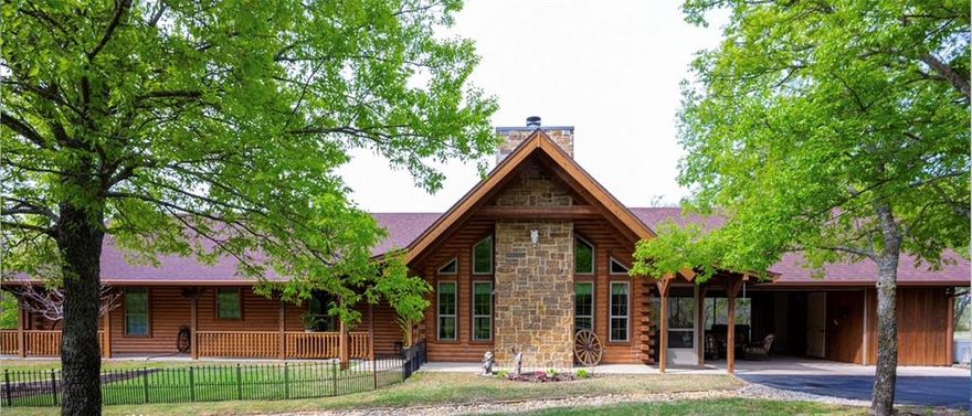 **Discover a Slice of Paradise: Custom Log Home on 12.8 Acres**

Experience the enchanting charm of this stunning custom log home by Satterwhite Log Homes, one of the country's most premier log home builders. Offering 2,600 square feet of luxurious living space, this residence showcases unparalleled quality, featuring 3 spacious bedrooms and 2.5 elegant baths, complemented by soaring ceilings and a high-end fireplace that serves as the heart of the home.

Step outside and immerse yourself in outdoor living at its finest with 2,000 square feet of expansive wrap-around porches, a versatile screened outdoor area perfect for additional covered parking or entertaining, and a refreshing inground pool, ideal for relaxing and social gatherings. Nestled on 12.8 picturesque acres adorned with scattered oak trees, the property features pastures all planted in lush coastal Bermuda grass, complete with horse shelters and equipped with pipe and crossed fencing, making it an ideal haven for horse enthusiasts.

Additional enhancements include a beautiful brick duplex at the entryway, perfect for multi-generational living or generating additional income. The property also features a heated greenhouse, an RV barn complete with electric, water, and septic services, a 12x25 garage, and a spacious 50x80 shop-horse barn that includes an office, shop area, two horse stalls, a tack room, bathroom, and extra storage.

The rolling landscape is meticulously maintained, offering your own private fishing pond for tranquil afternoons. Two water wells on the property ensure the barn and duplex, as well as the main home and sprinkler system, are well-managed.

Location is paramount, with the home situated just 10 minutes from Weatherford and 40 minutes from downtown Fort Worth. This exquisite property seamlessly blends luxury living with nature's beauty, making it an unparalleled retreat you won’t want to miss.