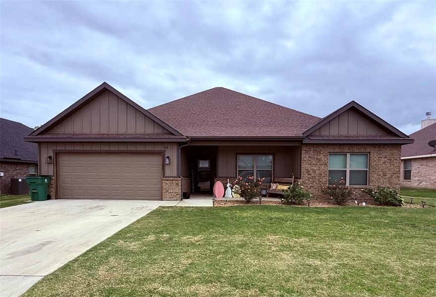 Welcome to this beautifully updated, nearly new 4-bed, 2-bath home in a desirable Stephenville neighborhood! Built in 2023, this thoughtfully designed single-story residence features an open concept layout with granite countertops, contemporary finishes, and plenty of natural light throughout.  

The spacious living area centers around a cozy wood-burning fireplace, perfect for gatherings. The kitchen boasts ample counter and cabinet space and flows seamlessly into the dining and living areas — ideal for everyday living and entertaining.  

Retreat to the primary suite with a generous walk-in closet and a well-appointed bathroom featuring a walk-in shower and separate soaking tub. Three additional bedrooms offer flexibility for guests, home office, or hobby spaces.  

Outside, enjoy a large fenced backyard with plenty of room for outdoor activities and relaxation. A two-car attached garage and thoughtful storage solutions round out this exceptional home.  

Located with easy access to schools, shopping, and amenities, don’t miss your chance to make this move-in ready home yours!