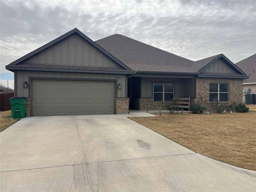 Welcome to this beautifully updated, nearly new 4-bed, 2-bath home in a desirable Stephenville neighborhood! Built in 2023, this thoughtfully designed single-story residence features an open concept layout with granite countertops, contemporary finishes, and plenty of natural light throughout.  

The spacious living area centers around a cozy wood-burning fireplace, perfect for gatherings. The kitchen boasts ample counter and cabinet space and flows seamlessly into the dining and living areas — ideal for everyday living and entertaining.  

Retreat to the primary suite with a generous walk-in closet and a well-appointed bathroom featuring a walk-in shower and separate soaking tub. Three additional bedrooms offer flexibility for guests, home office, or hobby spaces.  

Outside, enjoy a large fenced backyard with plenty of room for outdoor activities and relaxation. A two-car attached garage and thoughtful storage solutions round out this exceptional home.  

Located with easy access to schools, shopping, and amenities, don’t miss your chance to make this move-in ready home yours!