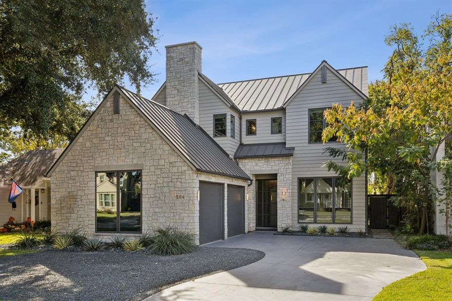 Stunning Modern Farmhouse with clean line design elements you would expect from an Alexander Hunt built home in Briarwood.  
This proper 5-bedroom home with the Primary and Guest Bedroom on the first level, three more on the second level all with adjoining baths, is the perfect floor plan. Welcome into the abundance of natural light throughout this home, past the front facing Study is a gorgeous Kitchen, Dining, and Living all open with a focal point stone gas fireplace, walls of windows, and well-appointed screened in patio all looking onto a courtyard which is well landscaped and includes low maintenance quality artificial grass. Oak Wood Flooring, LED lighting, Quartz Island, floating shelves, beautiful custom cabinets, Thermador Pro Appliance package featuring a 5-burner gas cooktop, built-in refrigerator, double ovens, and more. Expansive Pantry, Laundry and Mudroom all great supporting features. The spacious Primary suite looks onto the courtyard and includes a spa-like gorgeous Carrara marble look-alike bath with an oversized seated shower with multi heads, free-standing soaking tub, not to mention the custom walk-in closet. On the second level you will also find a game room with a wet bar, refrigerator drawers, and fireplace to enjoy as a special retreat. Lutron & Smart Home Wiring, Jeld Wen Windows, foam encapsulation, Conrad shades, designer wallpaper and more.
