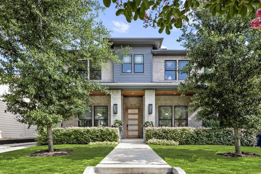 Modern Comfort Meets Timeless Charm in the Heart of Vickery Place! Welcome to a beautifully crafted Prairie-style residence nestled in one of East Dallas’ most walkable and vibrant neighborhoods. Built by the award-winning Patten Custom Homes, this thoughtfully designed home blends classic architectural detail with sophisticated, modern touches throughout. Located just steps from Lower Greenville’s premier dining and nightlife, the home offers both convenience and retreat. Step inside to find a bright, open layout that effortlessly connects the main living spaces. A well-appointed kitchen anchors the home with high-end finishes, sleek cabinetry, stainless steel appliances and seamless views to the living room, dining area, and backyard oasis. A wine lover’s dream, featuring custom wine storage that create a stunning showcase at the entry, with a wet bar and beverage cooler between the kitchen and dining room. The perfect centerpiece for entertaining in the elegant dining room.Whether you’re hosting friends or enjoying a quiet evening, the covered outdoor living space with built-in grill and cozy fire pit seating area is ideal for year-round enjoyment. A flexible downstairs room next to a full bath makes the perfect guest suite, home office, or creative flex space. Upstairs, you’ll find an expansive second living area, a full-size laundry room, two secondary bedrooms with en suite baths, and a smartly placed workspace for study or remote work. The primary suite is a private haven, complete with a spa-inspired bathroom and a dreamy oversized walk-in closet. Zoned to Geneva Heights IB Elementary, this home also benefits from being part of a growing and dynamic school with a supportive community. Experience elevated living in a home designed for connection, comfort, and everyday ease—just minutes from everything you love about Dallas.