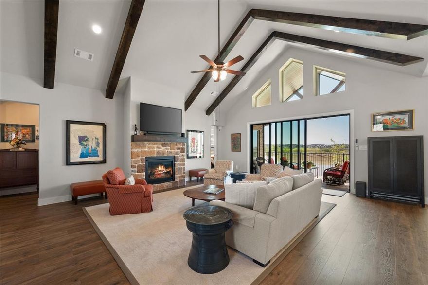 Located in the gated 55+ community of Ladera, 6153 Lucia Drive is a thoughtfully upgraded home offering easy, low-maintenance living with a standout pond view.

The main living space is open with vaulted, beamed ceilings, a fireplace, and an amazing view. The large glass sliding doors open with space and ease, allowing for seamless indoor outdoor living and entertaining.

A large island with ample space to gather, cook, and entertain grounds the kitchen. A spacious pantry and ample cabinetry make this an enviable kitchen for any in-home chef. A wonderful dining area full of windows provides views to the pond.

The primary suite is comfortable and well-executed, with walk-in shower and substantial closet. A private office with French doors, a guest room with en-suite bath, and a powder room round out a layout that’s both functional and flexible. Additional highlights include a Versa Lift in the garage for easy-access storage.

Ladera offers a gated entrance, pickleball courts, a community recreation center, and many other amenities, supporting an active, connected lifestyle. Clean, well-designed, and easy to live in—exactly what buyers are looking for.