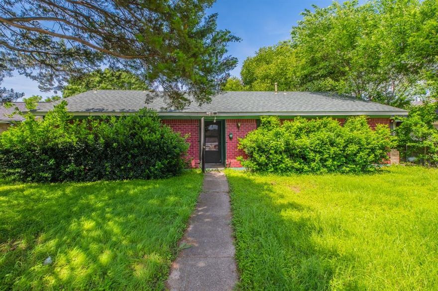 As-is sale of a 4-bedroom, 2-bath home with a backyard storage shed for added convenience. Great opportunity in the Pleasant Grove area of Dallas for investors, handy buyers, or anyone ready to bring their vision to life. A nearby comparable sale at Stinson Dr sold for $268K in only 8 days.

This brick home sits on a spacious lot and offers a solid foundation for updates, customization, and creative improvements. With a full cosmetic refresh, this property has the potential to truly shine. The functional layout, generous yard space, and storage shed make it a strong candidate for a starter home, rental investment, or next project.

Located near major highways and just minutes from Downtown Dallas, White Rock Lake, and the Dallas Arboretum, the home offers convenient access to parks, shopping, dining, and everyday essentials. Enjoy nearby local taquerias, Samuel Farm North Park, Casa Linda Plaza, schools, and continued area development. Bring your imagination and make your move in Pleasant Grove. Buyer and buyer’s agent to verify all information.