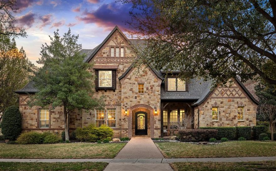 Welcome to 2109 Denver Drive, a stunning 5-bedroom, 6-bathroom estate in the prestigious Estes Park neighborhood of Southlake. This home offers elegant living spaces, high-end finishes, and incredible entertainment amenities, now featuring a brand-new roof installed in January 2025. Step inside to discover a thoughtfully designed layout featuring a primary suite on the main level, complete with a spa-like ensuite and a spacious walk-in closet. A private guest suite on the main level provides a comfortable retreat for visitors. Upstairs, three bedrooms, each with an attached bathroom, ensure privacy and convenience. The second level is designed for entertainment and relaxation, featuring a theater room, game room, and a stylish wet bar - perfect for movie nights, game-day gatherings, or casual evenings with friends and family. Location is everything, and this home is ideally situated directly across from the neighborhood’s wooded park, where residents gather to enjoy expansive grassy areas perfect for football, soccer, or baseball. Whether you’re looking for a peaceful retreat or an active community, this location offers the best of both worlds. Located within the top-rated Carroll ISD and close to premier shopping, dining, and entertainment, the home blends luxury, comfort, and community in one of Southlake’s most desirable neighborhoods.