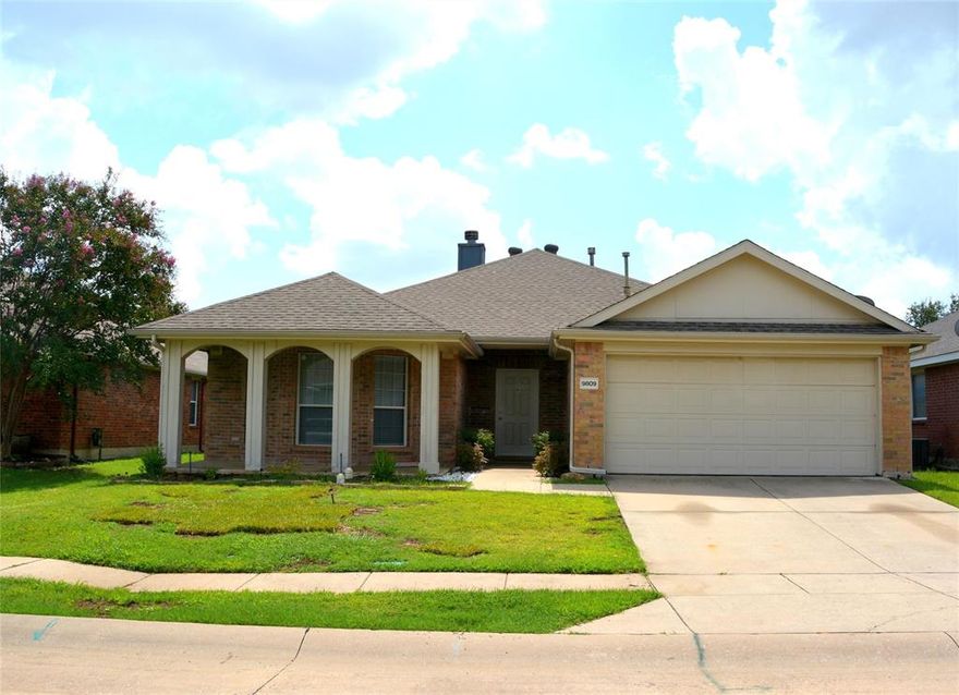 Newly remodeled 1 story home. Award-winning Frisco ISD. The home is in very quiet neighborhood and convenient location. Large living room connected with Formal dining, Breakfast bar. Kitchen with desk & work area, plenty of cabinets, along with a spacious eat-in breakfast area equipped with a built-in microwave, dishwasher, disposal, stove. Nice front porch for morning coffee, kids and neighbors to meet. The primary bedroom is spacious and includes walk-in closets, dual sinks, a garden tub, and a separate shower. Ceiling fans, ensuring year-round comfort. Outside, the large private backyard and covered patio offer endless possibilities for relaxation and entertaining guests in a life style. Recently remodeled New items: Luxury plank flooring in 3 bedrooms, while NO CARPET throughout ensures a low-maintenance and easy clean space; brand new dishwasher and Fully tiled with bottle space new bathtub in second bathroom were installed in August 2025. 18” tiles in all wet areas, laminate wood floor in entry, dinning and living room. E smooth top range, This home offers the perfect blend of comfort and convenience in a great neighborhood amenity with Community pool, Playgrounds, parks, tree lined walking and jogging trails, splash pad and more! Walking to Elementary & middle schools. Close to 380, easy access to 75 & 121 and NDT. Just 5 minutes from HEB, Walmart, 15 minutes to newly opened Costco and Stonebriar Mall and the Allen Premium Outlets. Landlord pays HOA fees. Move in ready. Must see!!
