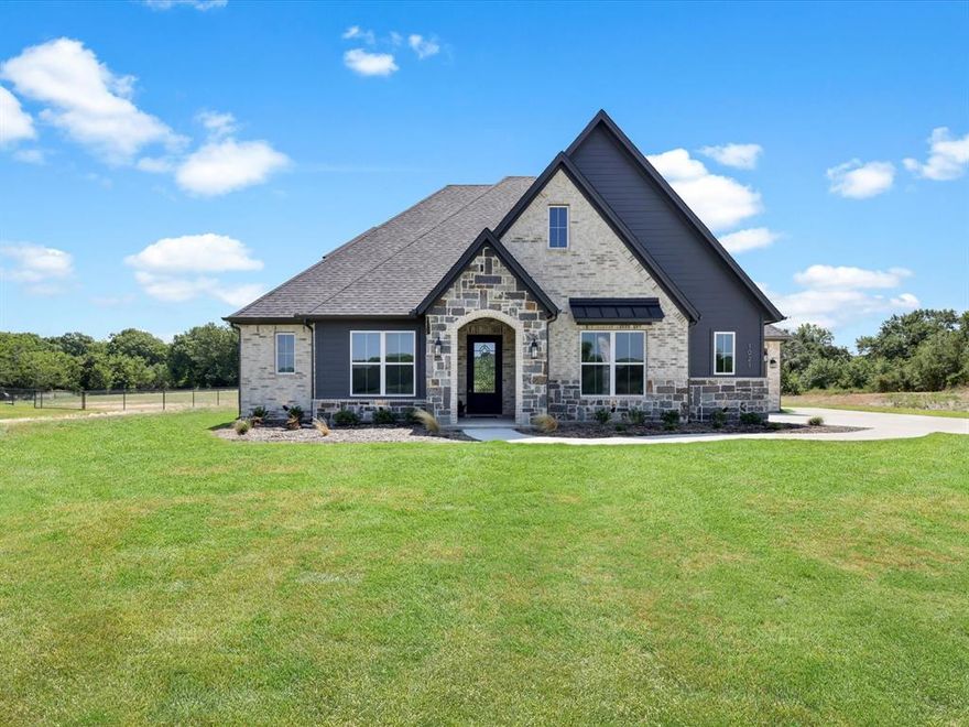 Welcome to Silver Sage Farms, an idyllic, new community where you'll experience the ultimate in modern living. This stunning 2-story home features 2 cozy bedrooms, a game room, and a Jack and Jill bathroom upstairs, providing ample space for relaxation and privacy. The elegant living room and spacious eat-in kitchen with a large island offer the perfect setting for hosting intimate gatherings or grand parties. The guest bedroom and full bath downstairs add an extra layer of convenience, making hosting out-of-town guests a breeze. In the primary bedroom, you'll find a serene retreat with a luxurious walk-in closet, separate vanities, and plenty of space to store your belongings. Make your dream of living in Parker County a reality today and join this charming community. Hard wood floors are throughout this custom home, along with tons of upgrades. Take advantage of this is rare opportunity to lease a luxury, custom home on acreage. Backyard is fenced.