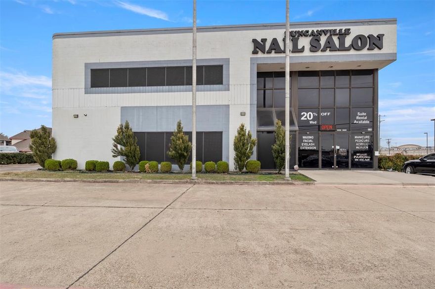 Income-Producing Nail Salon in Duncanville, TX!

Located at 220 S Cedar Ridge Dr, this stabilized commercial investment offers 5,200+ square feet on a .62-acre lot in a high-traffic, highly visible corridor. The property is income producing with long-term tenants in place under a NNN lease structure, providing predictable cash flow and limited landlord responsibility. The primary nail salon tenant has an option to extend beyond five years and is supported by a strong and consistent tenant history.

The building is gorgeous and modernized, allowing for low-maintenance ownership and immediate operation without deferred capital needs. An appraisal is already in hand, providing added confidence for buyers and lenders.

In addition to the main nail salon, the property features upstairs retail and service suites leased to established businesses such as hair salons, lash services, spa treatments, and facial professionals, creating diversified income streams and steady foot traffic throughout the day.

Zoned Z141, the site offers flexibility for continued commercial use and potential future repositioning. Conveniently located approximately 30 minutes from Dallas Love Field, this asset is well positioned within the growing Duncanville trade area.

An excellent opportunity for investors seeking a stabilized, NNN income-producing commercial property with upside potential in a proven location.