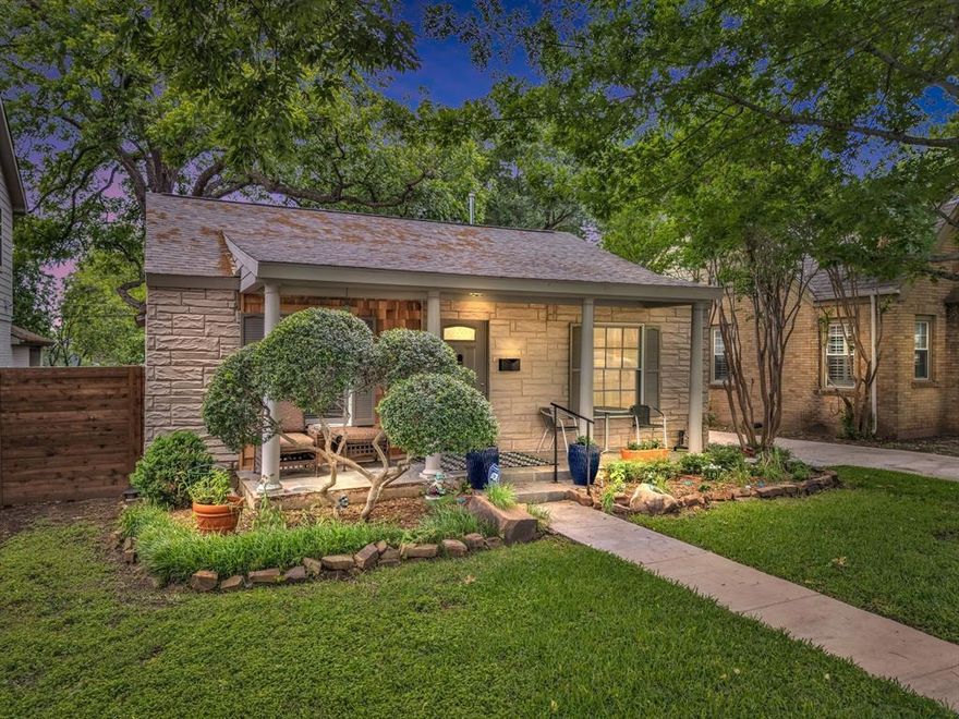 LOCATION! LOCATION! LOCATION! This fabulous 3-bedroom, 2-bath home is full of charm, allure, and personality. From the inviting cozy front porch to the homey covered back patio, every space is designed for comfort and style. Enjoy the convenience of an electric gate leading to a private backyard carport.  Inside, you’ll find original wood floors that add timeless character, along with stunningly updated bathrooms and a soothing neutral color palette throughout. Plantation shutters provide an elegant touch, while two spacious living areas offer flexibility for entertaining or relaxing.
The kitchen is compact yet highly functional, thoughtfully designed to maximize efficiency. It features a walk-in pantry for ample storage and a dedicated coffee bar or prep area—perfect for everyday convenience and entertaining.  This home is the perfect blend of classic warmth and modern updates!