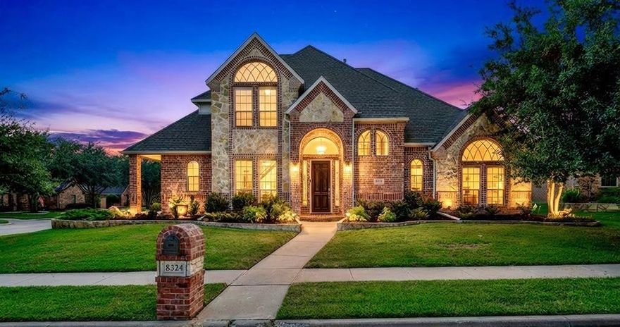 Welcome to this exceptional custom, corner lot home, ideally situated in a cul de sac and adjacent to park. Thoughtfully updated and meticulously maintained, this versatile floor plan delivers comfort, timeless elegance and upscale living throughout. Interior highlights include fresh neutral paint, brand new carpet, plantation shutters, elegant crown molding, custom built in bookshelves, rich hardwood floors and a stunning stone fireplace. The gourmet kitchen is beautifully upgraded with granite counter tops, center island and breakfast bar that seamlessly opens to living room, perfect for entertaining and everyday living. The spacious primary suite offers a luxurious private retreat, complete with a clawfoot bathtub, oversized shower and expansive walk in closet. A second generously sized bedroom is conveniently located on the main level, along with a private study featuring a custom built in desk, cabinetry and shelving. Upstairs, this home continues to impress with an additional bedroom, full bathroom, a large game room and the fourth bedroom currently configured as a media room. The oversized three car garage features extra tall ceilings and extra storage space. Step outside to the beautifully designed covered patio, showcasing a built in outdoor kitchen, living area and stone fireplace, an exceptional setting for year round entertaining. Located in the award winning Keller ISD and zoned for the highly sought after Keller High School, This remarkable home offers an unmatched blend of luxury, thoughtful upgrades, functionality, and premier location.