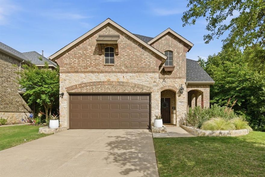 Welcome to this beautifully appointed, single-owner home nestled on a rare end lot in the highly sought-after, amenity-rich Lantana community! With peaceful creek views, no neighbors to one side, & direct access to the Lantana nature trail, this home offers a level of privacy & connection to nature that is truly a rare find. Enjoy morning or evening walks just steps from your backyard, where sightings of bunnies & deer have become a cherished part of everyday life. Step inside to discover warm engineered hardwood floors & a thoughtfully designed layout that effortlessly balances everyday living with elegance & charm. Just off the entry, a private home office with French doors & custom built-ins creates the perfect work-from-home space. The main living areas flow seamlessly together, with an updated kitchen at the heart of the home opening to the breakfast area & inviting living room. A downstairs guest suite complete with its own ensuite bath offers comfort & flexibility for visitors or multigenerational living. Throughout the home, you’ll appreciate fresh interior paint & updated light fixtures that bring a bright, modern feel, while recent improvements, including a one-year-old roof & new garage door, provide added peace of mind for years to come! Upstairs, the primary suite serves as a peaceful retreat, featuring access to a private balcony where you can enjoy your morning coffee or unwind while taking in the tranquil creek views. The second level also offers two additional bedrooms, another full bathroom, a spacious media room, as well as a versatile landing area & bonus room— which could easily function as a playroom, exercise area, or additional living spaces to fit your needs. Step outside to a refreshed backyard featuring a wood pergola & brand new sod, creating a lush space for relaxing or entertaining. With its rare lot placement, thoughtful updates, spacious floor plan, & access to Lantana’s exceptional amenities, this home truly is the full package!
