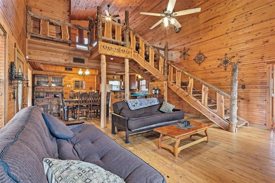 This cozy, secluded cabin in the woods of East Texas offers the ultimate in relaxation, peace, and privacy! Sitting on 10 acres of timber exempt land, this cabin stands more than 500 feet off the county road! The cabin offers the warmth of wood throughout, including a lovely custom cedar staircase. A compact kitchen and separate dining area open into the inviting living room with its soaring ceilings and cozy fireplace! The downstairs bedroom has lovely views of the woods, while the loft and walk in closet can function as a bedroom, bunk room, office, craft area, or game room; there are so many possibilities with this space! When you're ready to enjoy the peaceful outdoors, this property has so many options!  You could relax on the large, multi-level back deck, sit and sip some sweet tea, lemonade, or wine on the covered front porch, or enjoy a walk to the creek through your own woods!  If you'd prefer to work in the workshop, there's a 20' x 12' workshop with electricity that's wired for 220 and has 2 loft storage areas to make the most of the space!  In addition, the property boasts a greenhouse with hydroponic lines in place and a fenced garden area. Located less than 2 hours from Dallas and an hour from both Tyler and Longview, makes this property a perfect getaway.  Once you arrive, you'll be less than 15 minutes to Lake Winnsboro and the charming community of Winnsboro.  With its unique art culture, famous farmer's market, and numerous festivals, Winnsboro offers so many opportunities to enjoy the area! Don't miss your opportunity to own a peaceful retreat in East Texas!