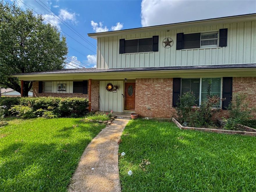 Nestled on a desirable corner lot in an established, tree-lined neighborhood, this home offers a fully fenced backyard and a secure electric gate leading to a rear driveway with a two-car carport, providing convenient off-street parking. Inside, the home features a spacious and functional layout with two primary bedroom suites—one located downstairs and one upstairs—ideal for multi-generational living, guests, or flexible use as a home office. The generously sized bedrooms offer comfortable living and versatile options to suit a variety of needs.