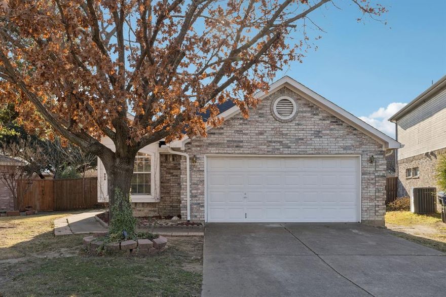 Tucked into a quiet cul-de-sac in the heart of McKinney, this thoughtfully updated 3-bedroom, 2-bathroom home offers an abundance of comfort, convenience, and charm all within walking distance to scenic parks, nature trails, sports fields, and disc golf courses. Step inside to find a light-filled living area with warm wood floors and custom built-ins that add both style and function. Enjoy meals with those closest to you from the cozy dining nook, where a bay window floods the space in soft natural light. The kitchen balances timeless appeal and practical upgrades, with solid oak cabinetry, a stainless steel dishwasher, and a new disposal added for everyday ease. All three bedrooms feature brand-new carpet for a fresh, clean, plush underfoot feel. The spacious primary suite is a true retreat, enhanced by a stylish, newly installed dual-sink vanity that adds beauty and character to the ensuite bath. Outside, the oversized backyard gives you space to roam, relax, or reimagine. A freshly poured concrete patio extends your living area outdoors, perfect for grilling, gathering, or simply unwinding under the trees. A new roof and gutters offer peace of mind for the long haul, while a new hot water heater and blinds reflect the thoughtful care poured into this home over the past few months. A quiet street, a park-lover's dream, extremely easy access to major highways, and a move-in ready home that’s been cared for with intention is waiting for you to call your own at an incredible price!