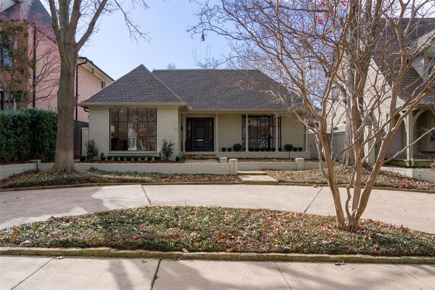 Recently redone, 2 story traditional in Highland Park with master down in acclaimed Armstrong Elementary District. This elegant home sits atop the terraced front yard with retaining walls and circle drive. Large windows afford natural light. Beautiful stone terraces and walks. Great closets and built ins. New kitchen appliances in kitchen with large pantry. Recently landscaped with sliding gate to be completed.