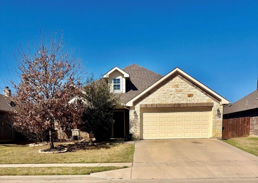 This is a Wow! Home. Located in a nice quiet neighborhood, with Lovely curb appeal with a cozy front porch surrounded by lush landscaping that accents the home’s brick and Austin Stone masonry. Open floor plan spans the kitchen, dining, and living room and features graceful arches, niches, and tall ceilings. The kitchen comes equipped with a 4-burner gas range, granite counters, large pantry, tile flooring, and a curved island with bar seating. Crown molding and a beautiful cast stone, wood burning fireplace enhances the living room. Primary suite offers a relaxing soaking tub, separate shower, dual sinks, and walk-in closet with custom Elfa shelving system. Four bedrooms and a front office with french doors. Covered back patio overlooks the lush lawn that’s maintained with the front and back irrigation system. Truly a great home that’s ready and awaiting new owners.