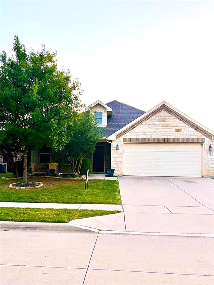 This is a Wow! Home. Located in a nice quiet neighborhood, with Lovely curb appeal with a cozy front porch surrounded by lush landscaping that accents the home’s brick and Austin Stone masonry. Open floor plan spans the kitchen, dining, and living room and features graceful arches, niches, and tall ceilings. The kitchen comes equipped with a 4-burner gas range, granite counters, large pantry, tile flooring, and a curved island with bar seating. Crown molding and a beautiful cast stone, wood burning fireplace enhances the living room. Primary suite offers a relaxing soaking tub, separate shower, dual sinks, and walk-in closet with custom Elfa shelving system. Four bedrooms and a front office with french doors. Covered back patio overlooks the lush lawn that’s maintained with the front and back irrigation system. Truly a great home that’s ready and awaiting new owners.