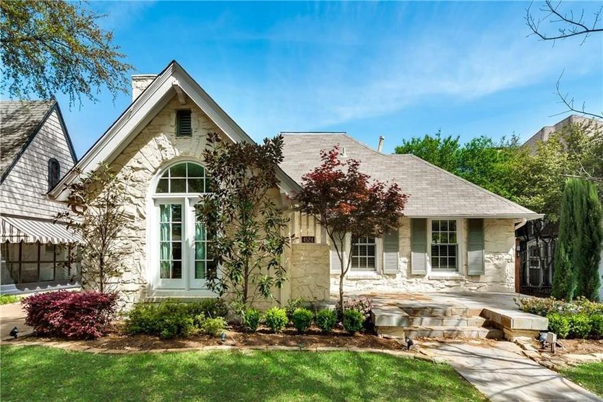 Beautiful Austin stone Todor in the Heart of Highland Park. Great for a family with school age children, to benefit of the excellent schools. Walking distance to Highland Park village, Bradfield Elementary and Fairfax Park. Remodeled in 2016-2018 Roof, Pella windows, back door, kitchen countertops, and bathrooms. Plantation shutters in some windows. Previous owner replaced some of the plumbing. Bright and spacious kitchen. Covered carport and patio. Selling As IS CONDITION. it has a circular driveway in the front. Rooms measurements are approximate. Buyer or Buyer's agent to verify all information contained herein. House is getting new inside paint, and will replace the chandeliers with ceiling fans on the bedrooms.