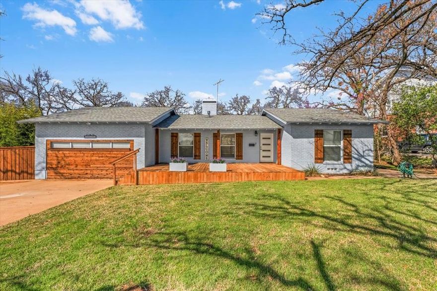 This is the one you do not want to miss! If you are searching for a beautifully updated home that offers privacy, space, and an incredible backyard retreat, this property truly checks all the boxes. From the moment you walk in, you will love the open concept layout featuring extremely spacious living areas, abundant natural light, and picturesque views through a stunning picture window. Recent updates make this home completely move in ready, including all new flooring throughout, fresh interior and exterior paint, a beautifully stained deck, and two tastefully updated bathrooms. The bedrooms feature brand new carpet, with the added bonus of original hardwood floors underneath! This property also offers incredible versatility with its many extra features. A 19x19 shop on a slab and additional shed provide the perfect space for hobbies, projects, or additional storage. The fenced side yard is ideal for a dog run, while the designated mud room offers a convenient space for an additional refrigerator or storage. Mature bamboo landscaping adds a wonderful sense of privacy to the yard. Step outside and enjoy your own backyard oasis featuring a beautiful gunite pool, perfect for cooling off during the Texas summers. With oversized outdoor spaces and both front and back decks, the home offers endless opportunities for relaxing or entertaining guests. One of the most charming features of the property is the peaceful view across the street where you can often watch cows grazing in the open pasture. The land across from the home is owned by the Texas Masonic Home, which helps preserve the beautiful open view and quiet country feel. The location is hard to beat. Within walking distance to the Entertainment District, shopping, and dining, just 20 minutes from the airport, and centrally located between Fort Worth and Dallas. What more could you ask for? This one truly has it all!