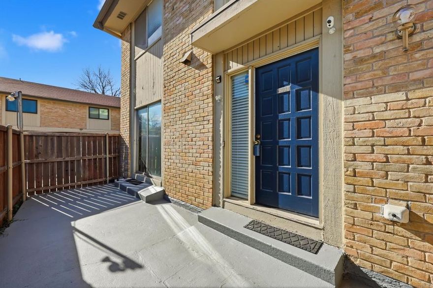 Light, bright, and truly move-in ready, this 3-bedroom, 2.1-bath condo offers the added benefit of a finished basement, providing flexible living space rarely found in the community. The first floor features a comfortable living area with a fireplace and sliding glass doors that open to a concrete patio, along with a powder bath, designated dining area, and kitchen. Tile and laminate flooring throughout the main level create a clean, contemporary feel and easy maintenance. Upstairs, the primary suite includes an attached bathroom, while two secondary bedrooms share a full bath; ideal for roommates, guests, or home office needs. The finished basement with tile flooring offers excellent versatility as an exercise room, office, or bonus living area, and also includes a laundry room with utility sink. Community amenities include a swimming pool, and the location is well-suited for UTD students or anyone seeking convenient access to shopping, dining, and everyday amenities.