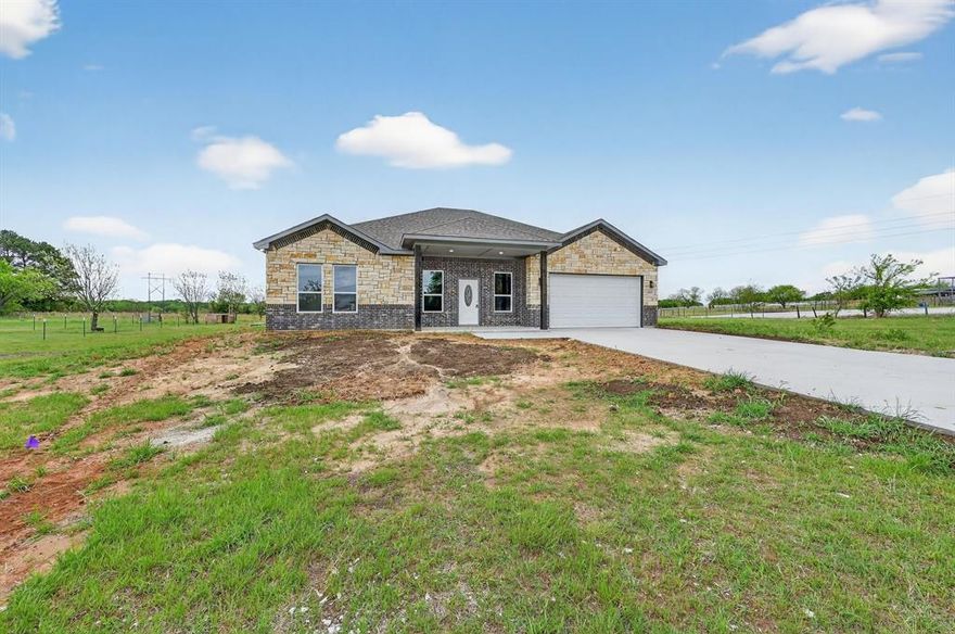 New Construction on 3.051 Acres in Grandview, TX 
Welcome to your dream home in the peaceful countryside of Grandview! This beautiful new construction home sits on 3 spacious acres, offering the perfect blend of comfort, convenience, and tranquility.
Featuring 4 bedrooms and 2.5 bathrooms, this thoughtfully designed home boasts an open-concept floor plan ideal for modern living and entertaining. The heart of the home is the stunning kitchen, complete with granite countertops, a large kitchen island, and plenty of space for gatherings.
Enjoy the serenity of country living while still being within convenient reach of nearby amenities. The 2-car garage adds practicality, and the expansive land provides endless possibilities—whether you want to relax, entertain, or create your own outdoor oasis.
