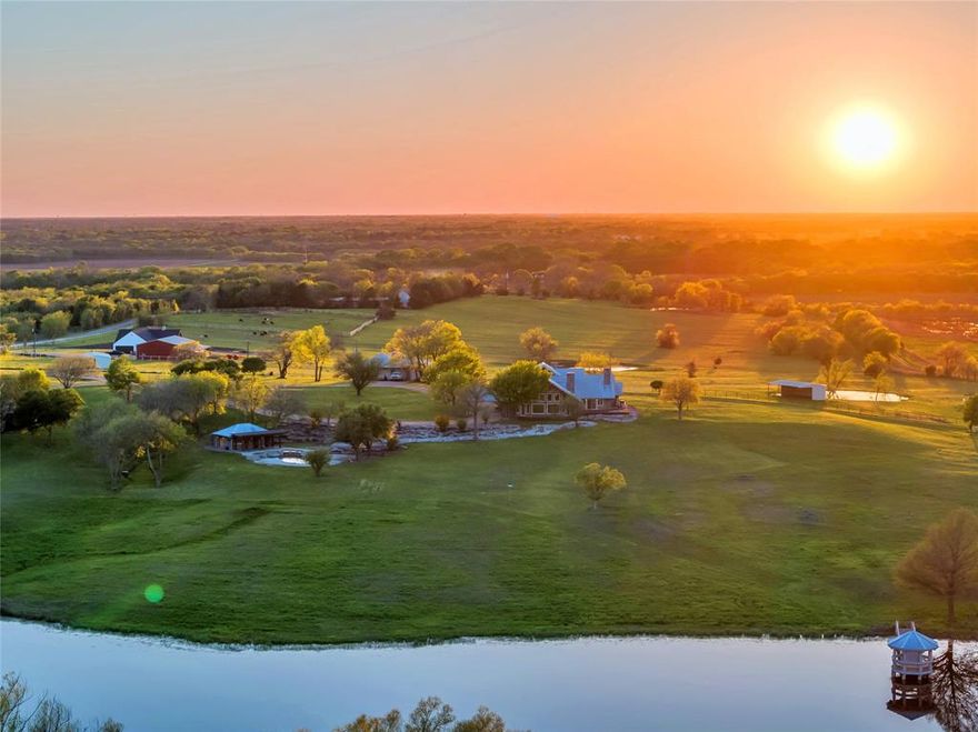 Welcome to Lone Oak Ranch! A true getaway and a perfect place to raise a family, enjoy the Equestrian life or escape the city. Situated less than 1 hr from downtown Dallas, this sprawling 50 acre Ranch offers rolling land, lush trees, 5 ac lake, fishing pier & improved pastures.  Stunning true Utah Log home recently updated w designer finishes galore! Second Log residence also updated along w an adjoining Ranch Quarters all w gorgeous views to the lake, pool, spa, pool house & rock waterfall. This property is perfect for Equine lovers featuring an expansive indoor lighted riding arena, 8 stall horse barn, bath, tack, feed room, loafing sheds, 3in pipe perimeter & cross fencing with lush pastures. Onan Cummins diesel generator with 200 gallon fuel storage tank to cover the entire property. Top tier amenities offer potential rental income opportunities for ranch or to host company retreats! 1000 acre adjacent land preserved as greenbelt. Video tour at MarcontellGilchrest YouTube Channel.