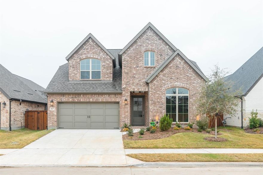 PERRY HOMES NEW CONSTRUCTION! Home office with French doors and 11-foot ceiling set at two-story entry. Open kitchen features deep walk-in pantry and generous island with built-in seating space. Dining area opens to two-story family room with a wood mantel fireplace and wall of windows. Primary suite includes bedroom with 10-foot tray ceiling. Double doors lead to primary bath with dual vanity, garden tub, separate glass-enclosed shower and large walk-in closet. An additional bedroom is downstairs. Secondary bedrooms and game room with 10-foot tray ceiling ar
upstairs. Mud room off two-car garage. Must see!