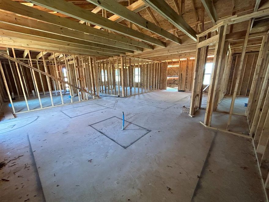 Survey is available, along with the great opportunity to invest in Lake Granbury Harbor. Currently framed to be a spacious four bed, two bath home. The house was strategically placed on the lot so there can be a circle drive in the front or a circle drive wrapping around the back of the home. Septic tank is there but not fully installed, and electricity is available at the back of the property line. The community offers a boat ramp, pool and will be building a Community Center within the next 18 months.