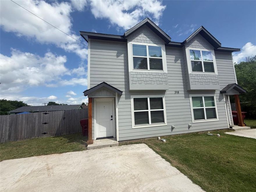 Stunning brand new Duplex. With modern features, tile showers, washer and dryer hookups, and granite countertops. A short distance away from the city hall, police station, fire station, and downtown Bonham. Short drive away from Highways 82 & 121. Just a few minutes away from Bois D'Arc Lake, Lake Bonham, and the Bonham State Park. Would make a great investment.