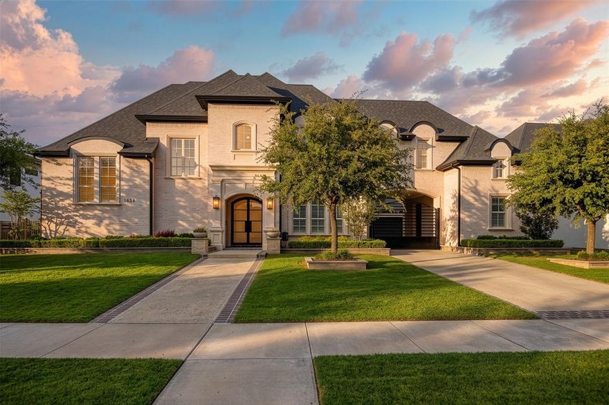 Welcome to refined luxury living in the prestigious, guard-gated community of The Hills of Kingwood. Built by Tom Miller of Oak Creek Custom Homes, this exceptional residence blends timeless craftsmanship with modern elegance. From the moment you arrive, the stately curb appeal & manicured landscaping set the tone for what awaits inside. Step into a stunning living room featuring soaring vaulted ceilings with exposed wood beams, rich wood flooring, custom built-ins, & a dramatic floor-to-ceiling stackstone fireplace. Walls of windows frame picturesque views of the backyard oasis & seamlessly connect to the open-concept chef’s kitchen. Designed for entertaining, the kitchen showcases a large island, Thermador commercial-grade gas range, pot filler, built-in refrigerator, microwave, & dishwasher. The home offers elegant & functional spaces throughout, including a formal dining room, large wine closet, & a wet bar with icemaker & wine refrigerator leading into a fully equipped media room—perfect for movie nights with all equipment included. A private study, located midway up the staircase, features custom woodwork & a beautifully detailed ceiling. The luxurious primary suite offers a tray ceiling, cozy fireplace, electric shades, & serene pool views. The spa-inspired bath includes dual vanities, soaking tub, walk-in shower with seating, & a custom closet. Designed with comfort & privacy in mind, all secondary bedrooms are en suites, including a convenient downstairs guest suite. Upstairs, enjoy a spacious game room with wet bar & refrigerator, along with additional en suite bedrooms & a second primary suite. Step outside to your private retreat—an outdoor living space complete with fireplace, built-in grill, sink, icemaker, refrigerator, & two TVs included. The saltwater pool & spa, built by Riverbend Sandler in 2020, features a tanning ledge & is complemented by a cabana and low-maintenance turf. Experience elevated living in this exceptional Frisco home.
