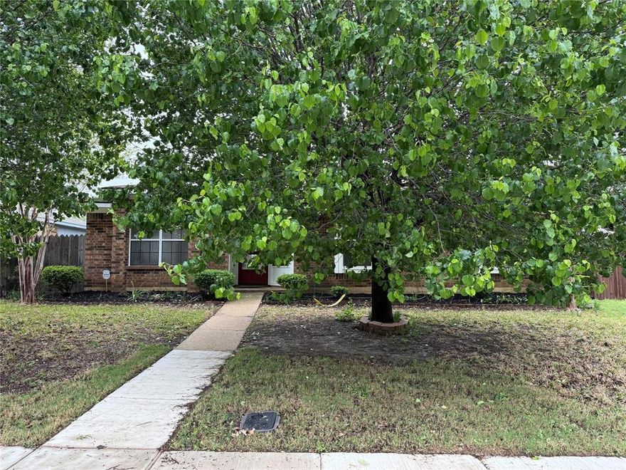 This bright and open one story home offers vaulted ceiling in living and dinning room. It has a nice living area accompanied by a comfy brick wood burning fireplace. It has a laminate flooring in the entry, dining, family room, kitchen, hallway, and all bedrooms. Entertain in your large backyard with open patio and room for the kids to play. It is conveniently located near schools, parks and shopping. Come see today! This home is to be sold as is for this price.