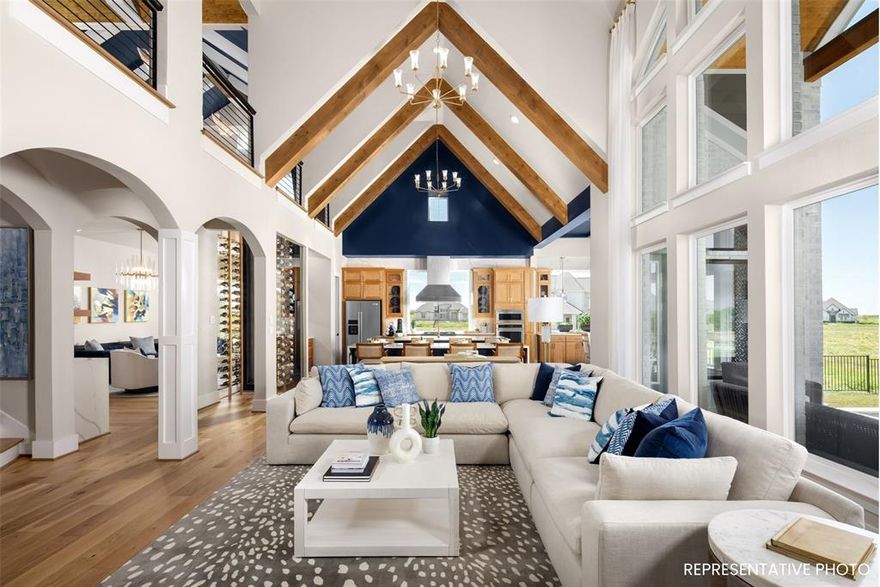 New Grand Home in Heath Golf & Yacht with resort-style amenities that include a lakefront clubhouse, with top notch dining, a lakeside pool, boat docks, sand volleyball, tennis, golf available, sailing, hiking, & bike trails. Highly rated Rockwall-Heath ISD ensures excellent education. This gorgeous home features 5 bedrooms and sits on a cul de sac homesite that has a 3 car garage & covered back patio.  Spacious livings include an office, vaulted Family Room, large gameroom, game table area, media room & Bonus Children's Retreat. The open concept kitchen is perfect for entertaining with large island and double pantries! Double staircase, lots of wood floors & downstairs guest suite. A convenient commute to Downtown Dallas is only 30 minutes & makes this the perfect oasis for relaxing luxury living with easy city access. Energy Star Partner