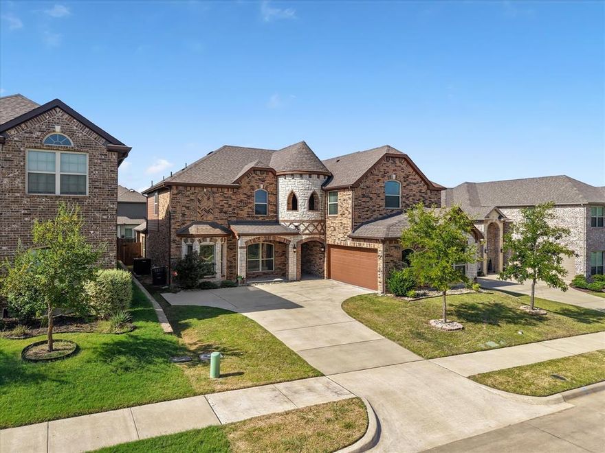 WELCOME HOME! You'll love this gorgeous First Texas home with inviting curb appeal and a J-Swing garage. Located in The Woods subdivision in Red Oak subdivision.  This home has 5 bedrooms, an office, a media room, and a game room, with an open-concept layout that's perfect for entertaining.  The family room has an eye-catching fireplace and opens to the chef's kitchen with granite countertops and light, bright 42-inch cabinetry.  The large island provides even more space as you host family and friends for the holidays, birthdays or Bible study. The oversized primary bedroom is located on the first floor and is nestled in the back of the home for maximum privacy.  It has a huge ensuite bath with double vanities, a welcoming walk-in closet, and a separate shower and soaking tub.  There's also an office downstairs that's ideal for working from home, homeschooling, a photography space, library, or workout room. The options are unlimited.  After entertaining, you can send the kids upstairs where there is a media room for movie night and a spacious game room to play board games, foosball, or pool.  Sit outside on the cozy outdoor balcony upstairs and enjoy sipping on a nice, cold glass of Texas sweet tea, while your furry family members run around in the comfortable and quaint backyard. It's a win-win!  Come see what all this home has to offer and more!