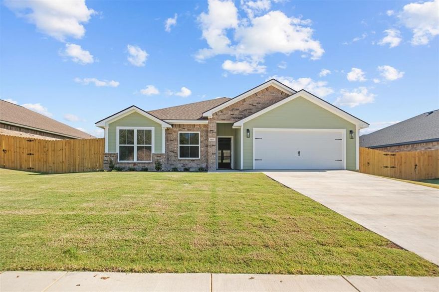 Check this one out! A brand new ready for you home in The Crossings at Mission Ridge in Lindale ISD. This home features an open concept floor plan with 3 bedrooms, 2 bathrooms, and a 2-car garage. The property also boasts all smart features throughout, sure to impress! The Nest thermostat learns your schedule so you are always the perfect temperature. This private lot is in a highly sought after area of the Ridgeview section in The Crossings. Schedule your private showing with us today!