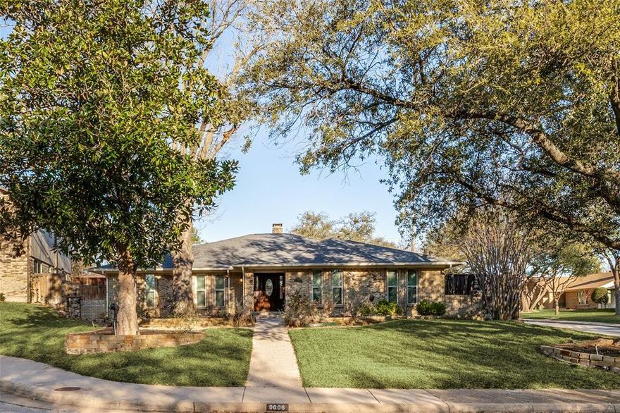 Beautifully maintained 3-bedroom home with a private office featuring custom built-ins, nestled on a quiet cul-de-sac in the highly desirable Lake Highlands area of Dallas within Richardson ISD. Situated on a spacious corner lot surrounded by mature trees, this home offers just over 2700 square feet of thoughtfully designed living space with multiple living areas ideal for both everyday living and entertaining. Step inside to discover luxury wood floors, soaring vaulted ceilings, abundant natural light, and architectural charm throughout the main living spaces. Huge master bedroom with fireplace featuring oversized master bath with soaking tub and heated floors.  An expansive living room serves as the heart of the home, featuring a skylight and stylish wet bar that creates the perfect setting for gatherings with family and friends. The kitchen is designed for both function and flow with granite countertops, double ovens, generous cabinetry, and convenient access to dining and living areas. The dedicated private office with built-in shelving and cabinetry offers an ideal work-from-home environment or a flexible living space that can serve as a sitting area, playroom, or additional living area. Three spacious bedrooms provide comfort and flexibility for family and guests, while the primary suite offers a relaxing retreat filled with natural light. Outside, the large corner lot and peaceful cul-de-sac location provide privacy and excellent curb appeal with mature landscaping and room to enjoy outdoor living. Conveniently located near US-75, I-635, White Rock Lake, NorthPark Center, shopping, dining, parks, and DART rail, this home offers easy access to everything Dallas has to offer while maintaining the charm of an established neighborhood. Zoned to Skyview Elementary, Forest Meadow Junior High, and Lake Highlands High School, this property offers space, location, and lifestyle in one of Northeast Dallas’ most desirable communities. Property is Virtually Staged