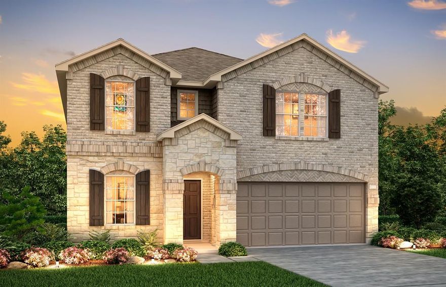 NEW CONSTRUCTION - NEWBERRY POINT, a beautiful community in Fort Worth. Two story Kisko plan - Elevation Q. Available for Dec 2023 - Jan 2024 move-in. 4BR, 3BA + Tray ceiling in owner's suite + Smart Home wiring + Second story game room + Corner Homesite - 2,358 sq.ft. Open concept floor plan with private owner's retreat and three secondary bedrooms.