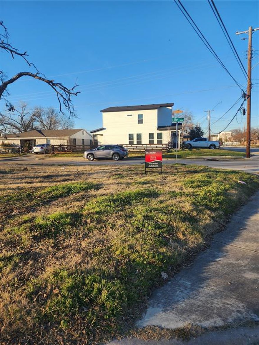 The property is a large corner lot between Life AVE and Vilbig RD in Victory Gardens. The damaged home has been cleared off the property.