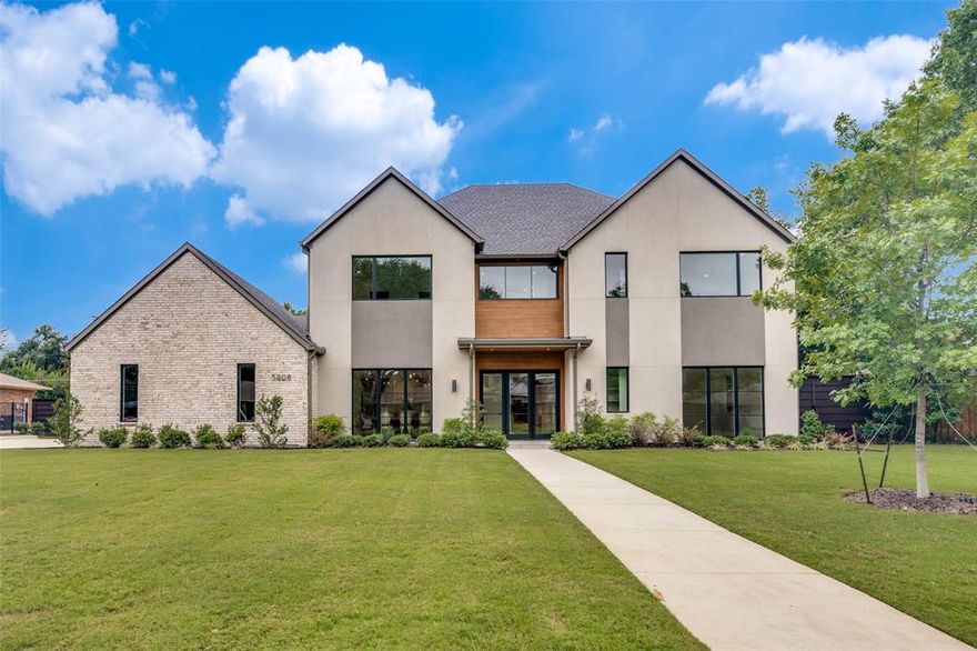 Impressive new construction home complete in sought after Melshire Estates. Quality finish out with beautiful design features throughout and staged to accentuate the spaces. This home starts with the splendid drive up appeal freshly landscaped with white stucco and brick exterior plus wood accent above the front door. The interior has a great floorplan for entertaining and family living. Features include white oak flooring, soaring ceilings, a beautiful tiled fireplace, 15 ft glass doors to the newly installed patio. The open kitchen with a large island and hidden pantry has Wolfe and Subzero appliances, 30in refrigerator and 30in freezer columns plus wine fridge and refrigerator drawers The main floor features the primary bedroom suite, guest bedroom, family room, study and media room with wet bar and sliding doors to the patio and backyard. Upstairs has a game room with wet bar and 3 ensuite bedrooms. Lots of natural light flows through this home with large picture windows. A covered patio has an outdoor kitchen with built in grill. sink and fridge, heaters in the ceiling, remote controlled screens and a firepit. Plenty of room for a pool and play yard. A wonderful home and a prime location within Melshire Estates as it is walkable to numerous restaurants, Starbucks and grocery stores.