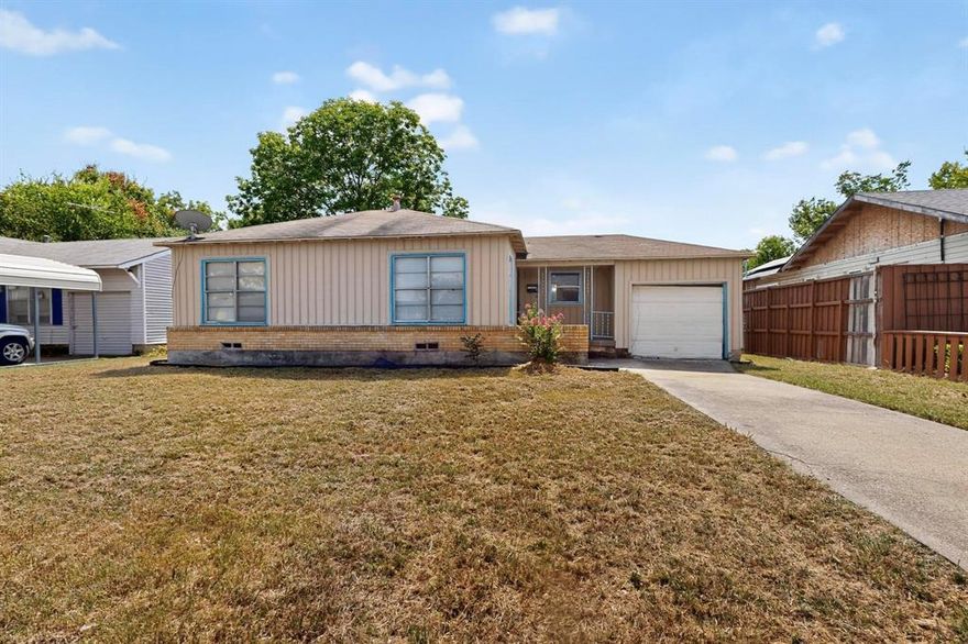 Charming Little Casa View cottage with incredible potential! Perfect opportunity for an investor, cash buyer, or 203k rehab buyer. This home sits directly in front of Casa View Elementary—imagine watching your little ones walk right into school from your front porch. Inside, you’ll find laminate wood floors throughout, a bath featuring original vintage tilework, and plenty of windows that bring in an abundance of natural light.

The home sits on a huge lot with a private backyard, complete with a wood privacy fence—ideal for outdoor entertaining, pets, or future expansion. With its unbeatable location, this home is priced to move quickly. Just minutes from I-635 and I-30, and less than 15 minutes to Downtown Dallas, you’ll enjoy easy access to restaurants, shopping, and entertainment.

Don’t miss your chance to own in this sought-after neighborhood at an incredible price. Location, location,