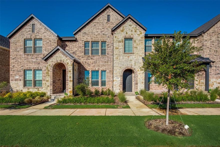 This brand-new luxury townhome in a highly sought-after Harvest Subdivision. It boasts upscale modern amenities throughout, including luxury vinyl plank flooring on the lower level and plush frieze carpeting upstairs. The stylish kitchen features 42-inch upper cabinetry, quartz countertops, a contemporary backsplash, stainless steel appliances, a pantry, and overlooks the spacious living room.
The primary bedroom is generously sized, with vaulted ceilings, two closets, and an opulent bathroom featuring an oversized shower with a seat, linen closet, and dual sinks with a quartz vanity. Rent includes essential appliances such as a refrigerator, washer, dryer, as well as internet, cable TV, a Ring doorbell, and year-round exterior and lawn maintenance.The community is rich in amenities and activities throughout the year, including community pools, splash pads, a lake, open green spaces, a fitness center, trails, event centers, gardens, and a dog park. 1.5year lease terms required.