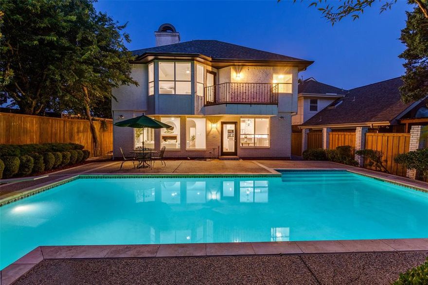 The Gem of Meadowcliff Estates and in the Heart of Lake Highlands! Stunning Curb Appeal! Custom Home wonderfully updated with exceptional Architecture on a coveted wooded creek lot! Charming and fluid floorplan! Great new hardwoods and all the bathrooms have been updated. Light and Bright,4 bedrooms,3.1 bathrooms,2 car garage,2 living areas,study,Primary on the second floor. The updated Gourmet kitchen with quartz countertops, two ovens, pantry and ss appliances. Breakfast room has custom cabinetry. Livingroom and den are connected with a see through fireplace, wet bar and custom cabinets which just adds to all the charm! The living room, kitchen and breakfast room all look out to the beautiful pool, outdoor deck and the serene, wooded backyard! The first floor Study has a full bathroom and custom cabinetry. Dining room has high ceilings and great lighting.Stunning open stairway going to the 2nd floor. The Primary is on the second floor with a fireplace, sitting area, two walkin closets, bathroom with dual sinks, quartz countertops, soaker tub and separate shower. Wonderful balcony that looks out on the pool and lush backyard.Three more great bedrooms on the second floor.One of the bedrooms can easily be used for a living space or study. Jack and Jill bathroom connects the bedrooms.So many more amenities throughout this unique and secluded property!