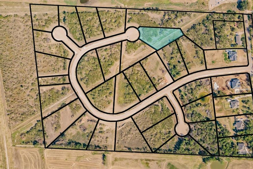 Great 1 acre wooded lot located outside city limits, and less than a mile from Chisholm Trail Parkway. Deed restrictions in place. No HOA. For details see documents, or contact agent.