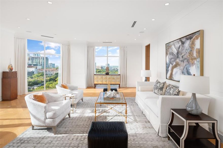 Experience unparalleled luxury at The Mansion Residences, Dallas's exclusive address with just 1 to 2 units per floor. This ninth-floor 3,828 sq.ft. retreat offers captivating vistas and incredible living spaces, including a stunning study, and a lavish master suite. Sitting room-Second bedroom allows you to adapt the space to your needs. The chef's kitchen is a culinary masterpiece. With superb amenities such as three parking spaces, friendly concierge service and security, and access to Rosewood Mansion's pool, spa and 24 hour room service. This  isn't just a residence; it's a statement of luxury and sophistication.