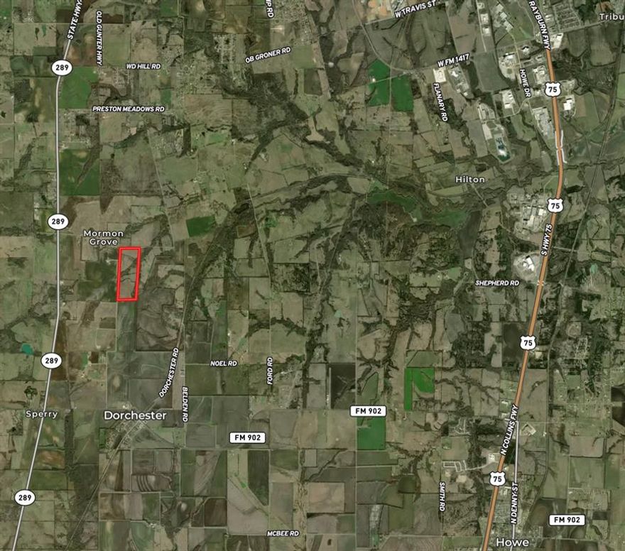 RES-Real Estate Services is proud to present this 88.98 acre tract less than 10 miles away from Texas Instruments in Sherman, Tx. Property is situated along Colonel Hall Road and Taylor Road in Dorchester TX, in Southern Grayson County. Property has cultivation along with pasture land. 3216 feet of
road frontage on Taylor Rd and 1200 feet of road frontage along Colonel Hall Road. City of Dorchester Water services this area. Call and schedule for a showing today!

See documents in the Transaction Desk