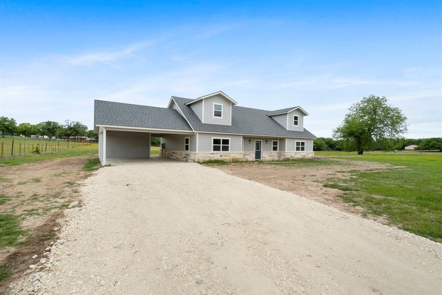 Introducing a stunning brand new home located at 435 County Road 476 in the beautiful city of Stephenville, TX. This magnificent property boasts 4 bedrooms, 3 bathrooms, and a bonus room, providing ample space for a growing family or those who love to entertain. As you step inside, you'll be greeted by a spacious and inviting living area, complete with beautiful laminate flooring and plenty of natural light. The open floor plan flows seamlessly into the kitchen, which features modern appliances, granite countertops, and ample cabinet space. The remaining bedrooms are equally spacious and perfect for children, guests, or a home office. Upstairs, you'll find a bonus room that can be used as a media room, game room, or home gym - the possibilities are endless! The backyard offers a peaceful retreat, with plenty of space for outdoor activities and gatherings with friends and family.  Don't miss out on the opportunity to make this beautiful home your own! Additional Acreage available!