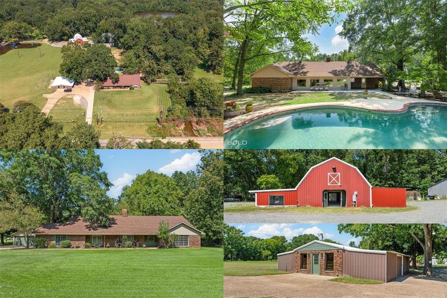 Rare Multi-Use Homestead & Family Compound on 28.97 Manicured Acres. A rare blend of luxury living, self-sufficiency, and investment potential.  3289SF Main Residence plus Extensive Outbuildings and Amenities. Designed as a self-sustainable living retreat, this property is as versatile as it is beautiful. 
Main Residence: thoughtfully designed floor plan with 3BRs & 3 baths on main level and private upstairs guest suite. Updated kitchen with quartz countertops, stainless steel appliances, and generous storage. Handicap-accessible bath with large, tiled walk-in shower. Enjoy peace of mind with a whole-home generator. In-ground chlorine pool and spa surrounded by bluestone patios and mature landscaping. 
Built for independent, compound-style living, offering every amenity for work, recreation, and self-sufficiency, amenities include:  
30'x75' Red Barn w 2 14'x50' side wings—currently professional dog kennels (floor drains, self-watering bowls, bathing station, TV & camera wiring), storage loft & exercise yard. Easily convert for horses, livestock, or hobby farming. 
4000SF Conditioned Shop wi half bath, 240-amp single-phase power, LED lighting, and 80'x10' covered equipment storage area. 
Freestanding Office Building - private owner’s office & conference room.
Attached & Detached Garages - ample space for vehicles, equipment, or recreational storage. 
Sports or Equestrian Field with commercial-grade floodlights for evening activities. 
Fully Stocked Fishing Pond. 
Chicken Coop & Pasture Areas to support a sustainable, farm-to-table lifestyle.
Expansion & Investment Potential: Subdivision plat available - opportunity for future development, multi-family expansion, or a multi-gen compound.
Located just outside city limits yet minutes from modern conveniences, this estate delivers a compound lifestyle without compromise—combining updated interiors, expansive outdoor amenities, and robust infrastructure to support work, play, and the possibilities of tomorrow.